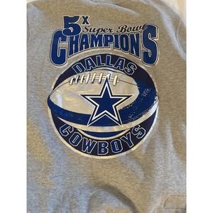 Mitchell & Ness Sweatshirt Mens L Grey Dallas Cowboys 5x Super Bowl Champions